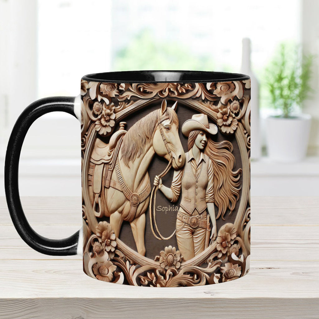 Ein Mädchen und ihr Pferd – Personalisierte Tasse mit Pferdemotiv