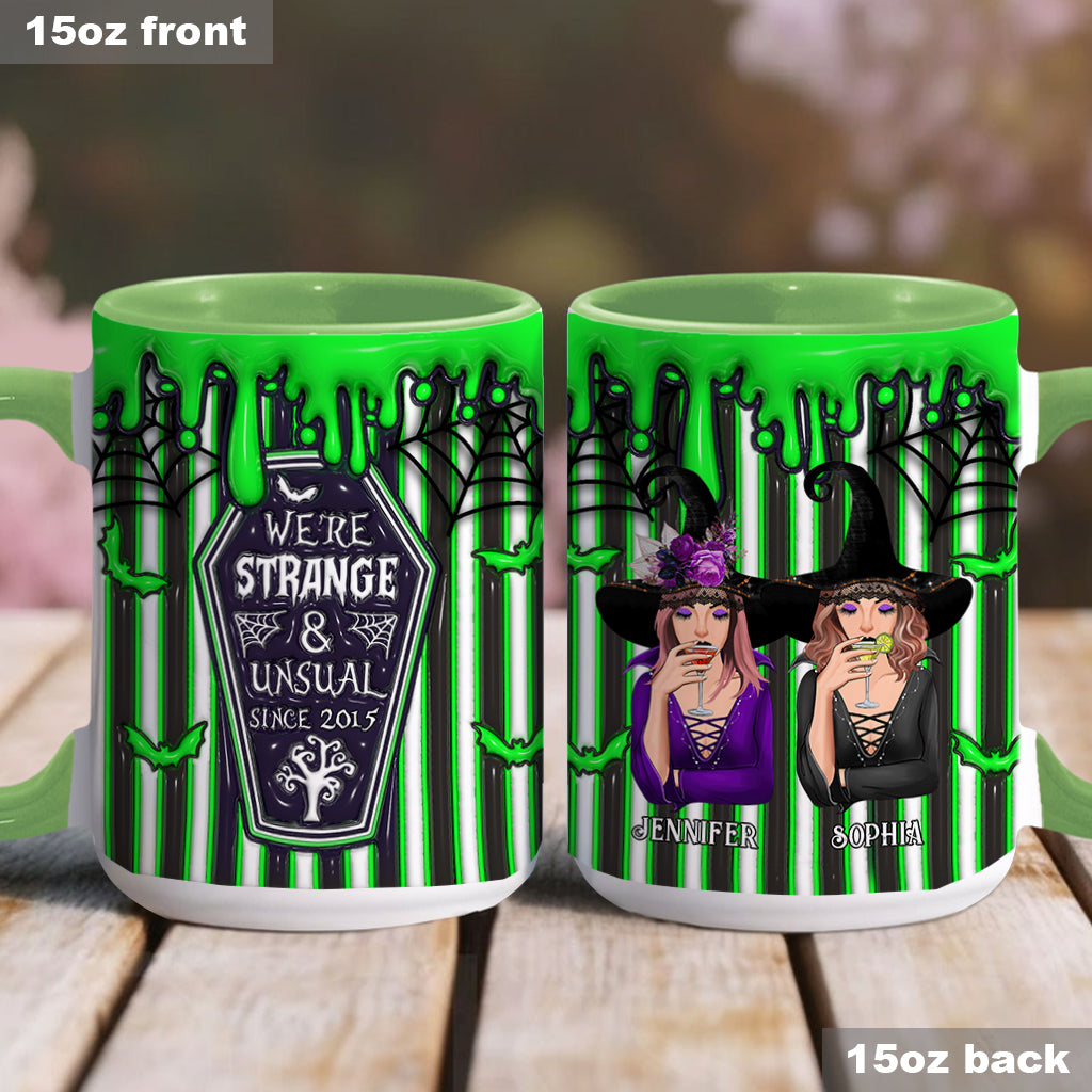 Wir sind seltsam und ungewöhnlich – personalisierte Tasse mit dem Aufdruck „Beste Freundin“.