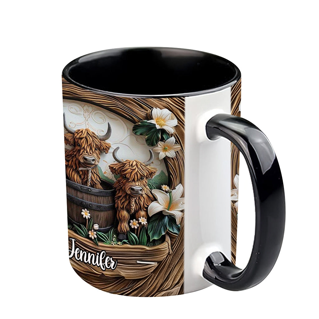 Liebe Hochlandrinder - Personalisierte Tasse