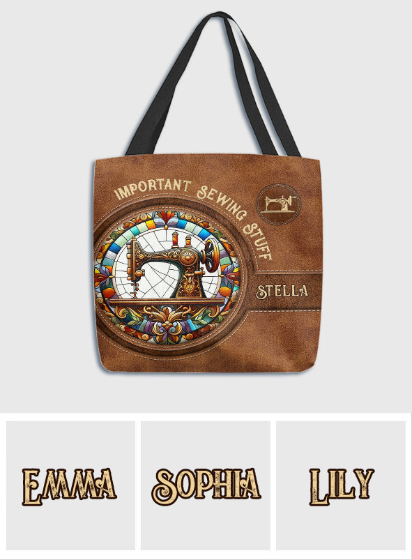 Important Sewing Stuff - Personalized Sewing Tote Bag