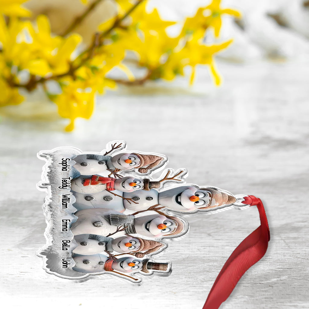 Schneemannfamilie – Personalisierter, individuell geformter Familienschmuck