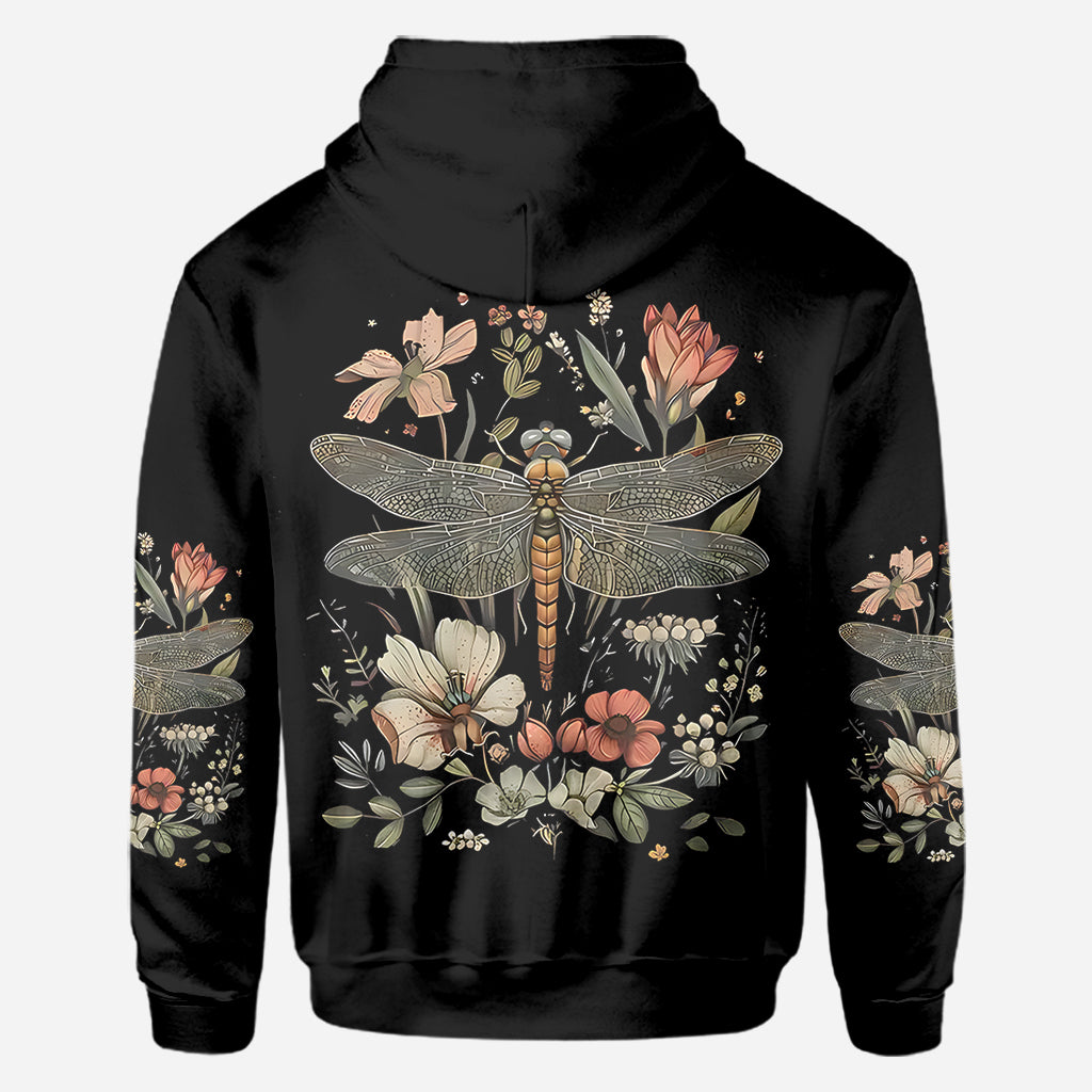 Dragonfly & Flowers - Personalized Dragonfly All Over Shirt