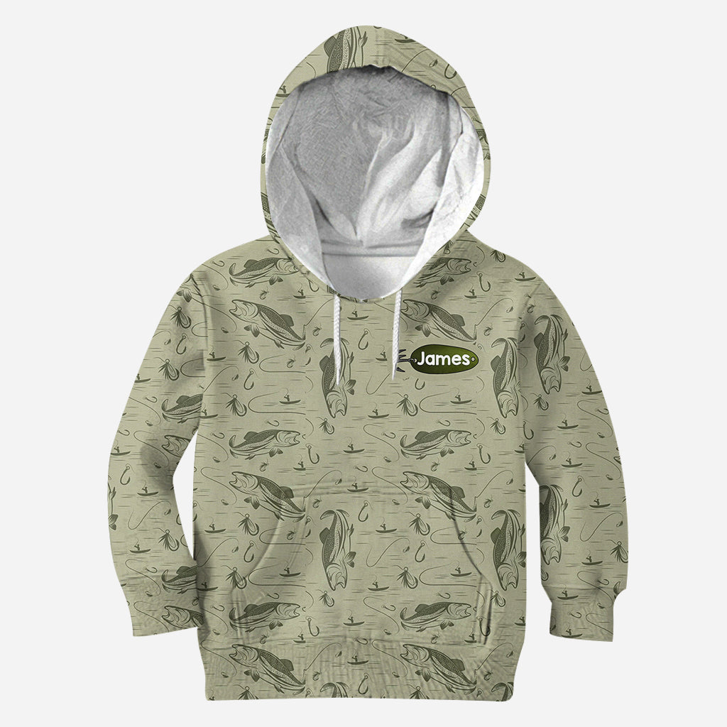 Hooked On Being Dad/ Grandpa... - Personalized Fishing All Over Shirt