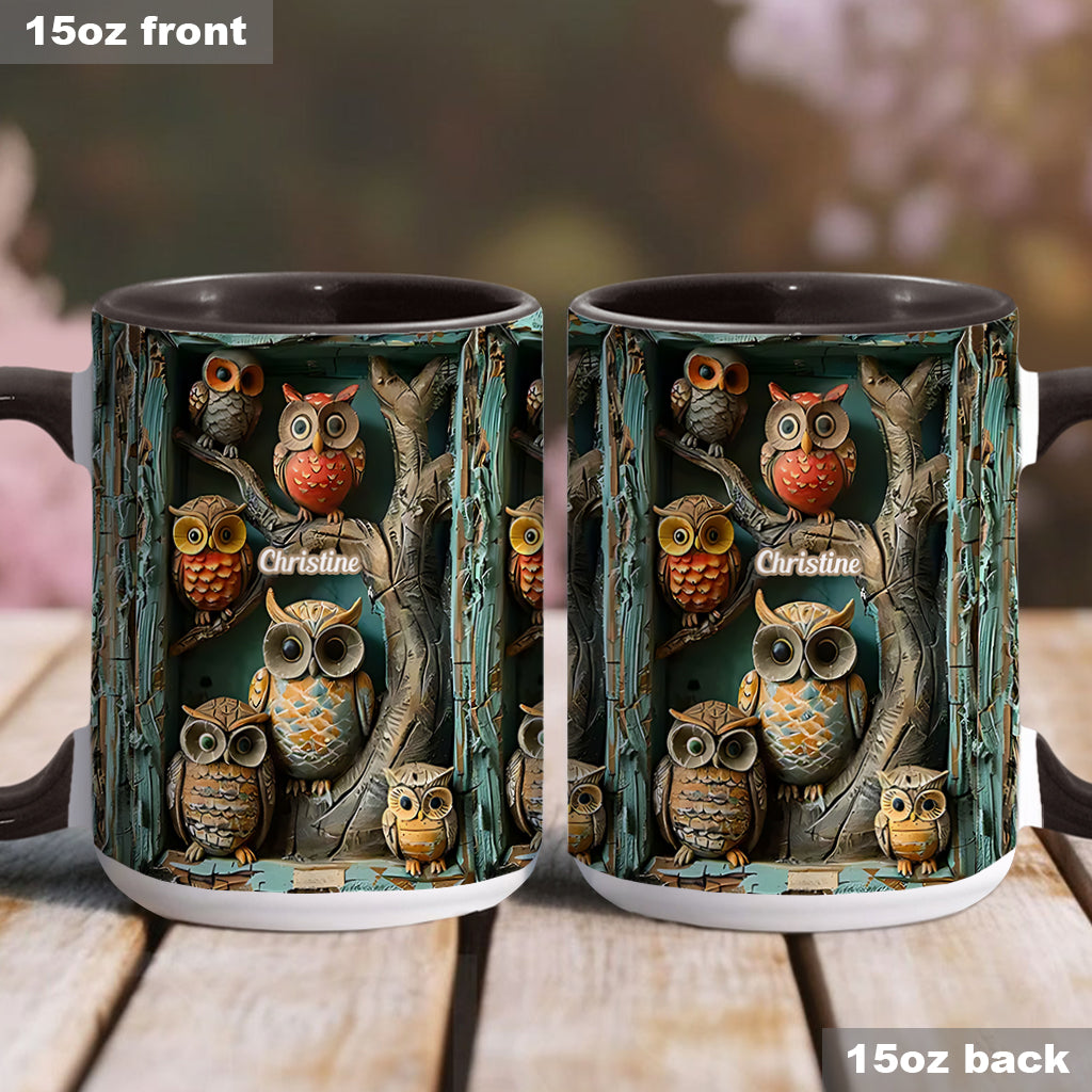 Einfach ein Mädchen, das Eulen liebt – personalisierte Tasse mit Eulenmotiv