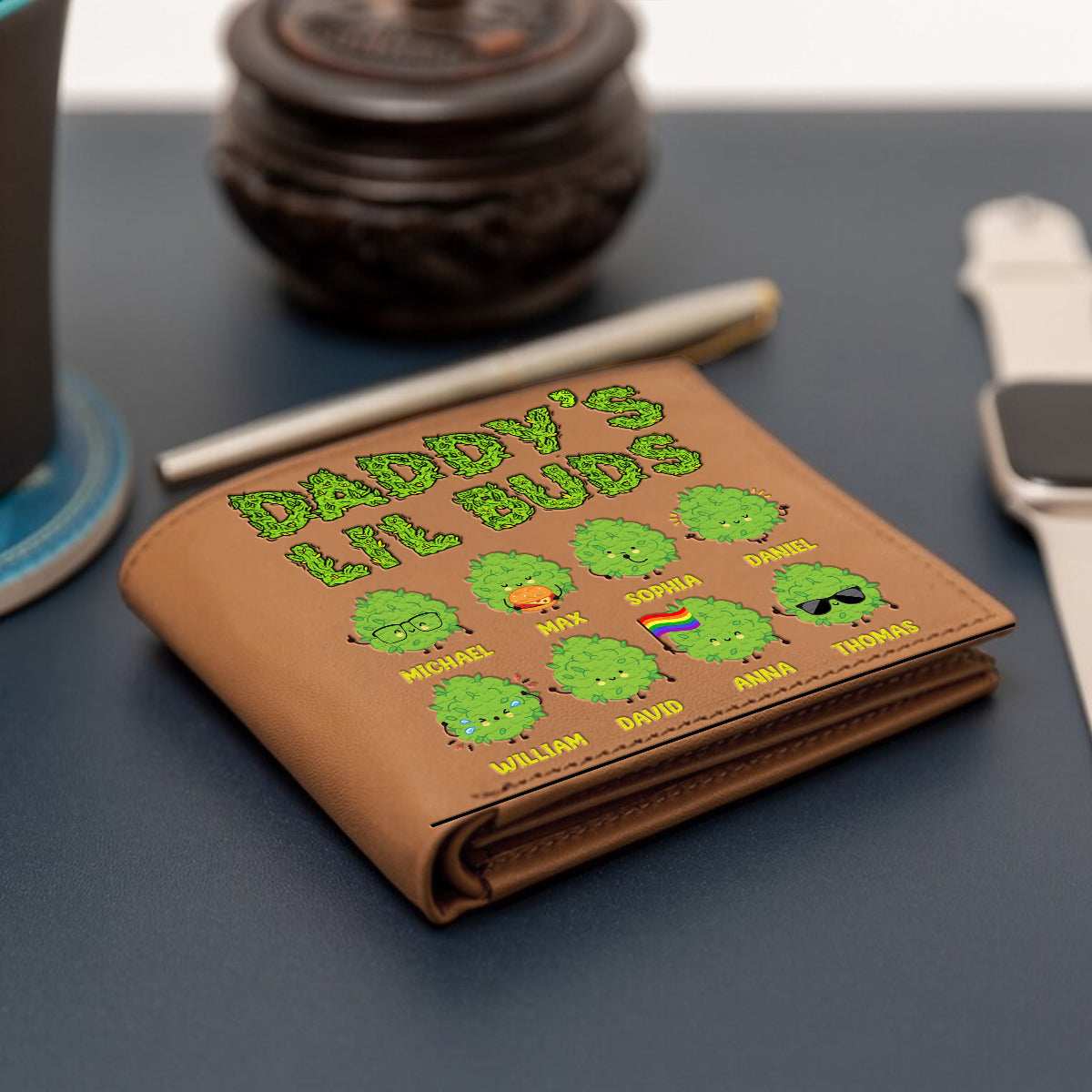 Dopest Dad Ever - Personalized Father Leather Wallet