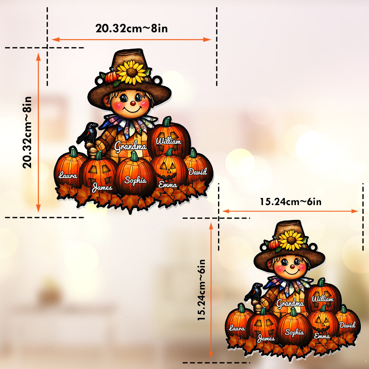 Oma Herbst - Personalisierter Oma-Fensterhänger-Sonnenfänger 