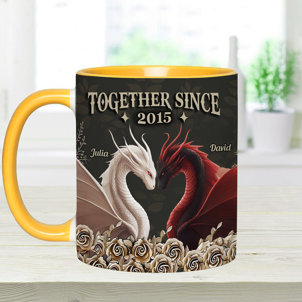 From Our First Kiss - Personalized Dragon Accent Mug