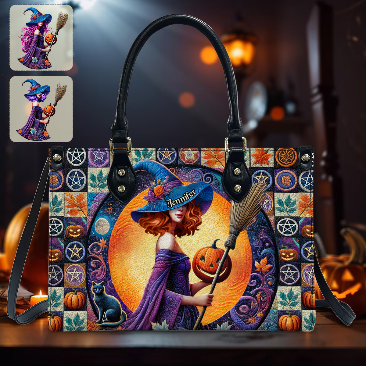 Wunderschöne Hexe – personalisierte Hexen-Lederhandtasche