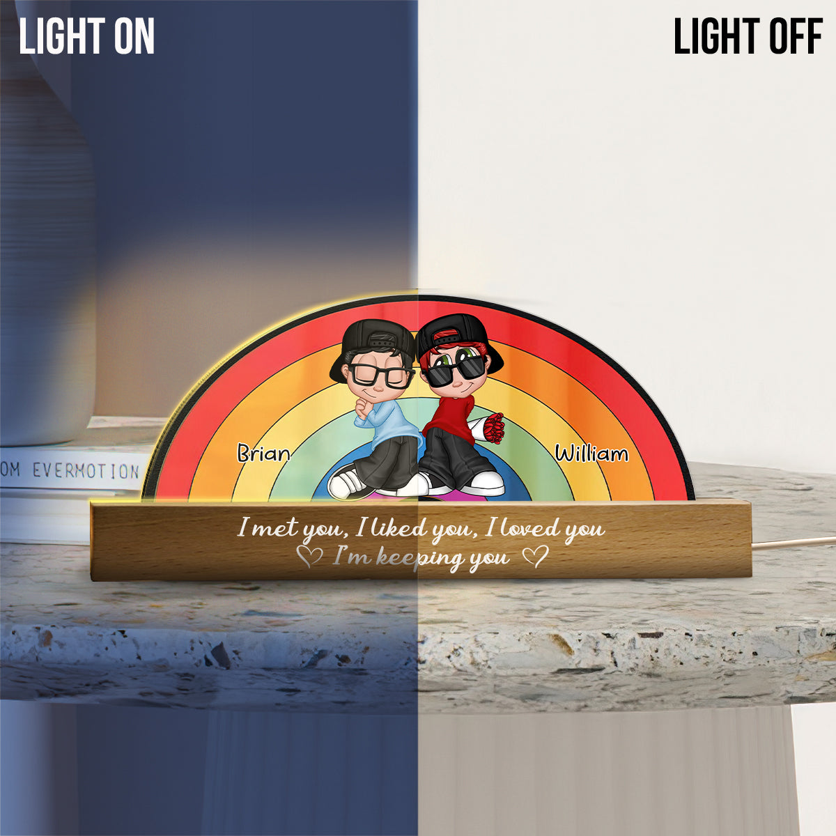 I Liked You & Love You - Personalized LGBT Support Custom LED Night Light