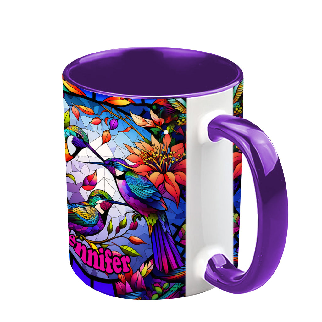 Personalisierte Tasse mit Kolibri-Motiv – ideal für alle, die Kolibris lieben.