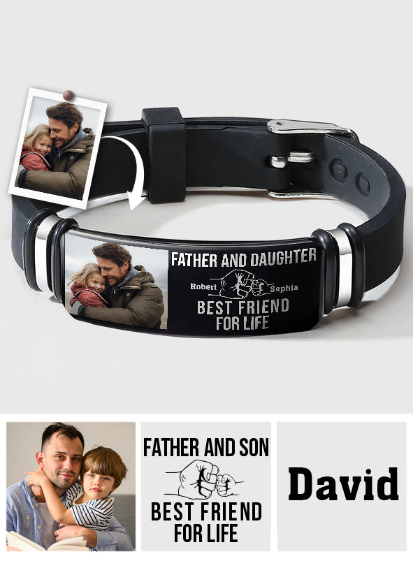 Vater & Tochter – Sohn, bester Freund fürs Leben – personalisiertes Armband mit Gravur für den Vater