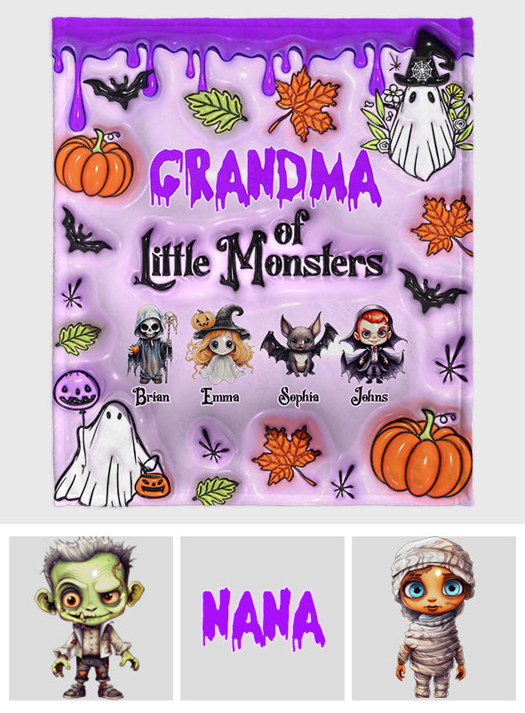 Oma der kleinen Monster – Personalisierte Oma-Decke (Beliebiger Titel)