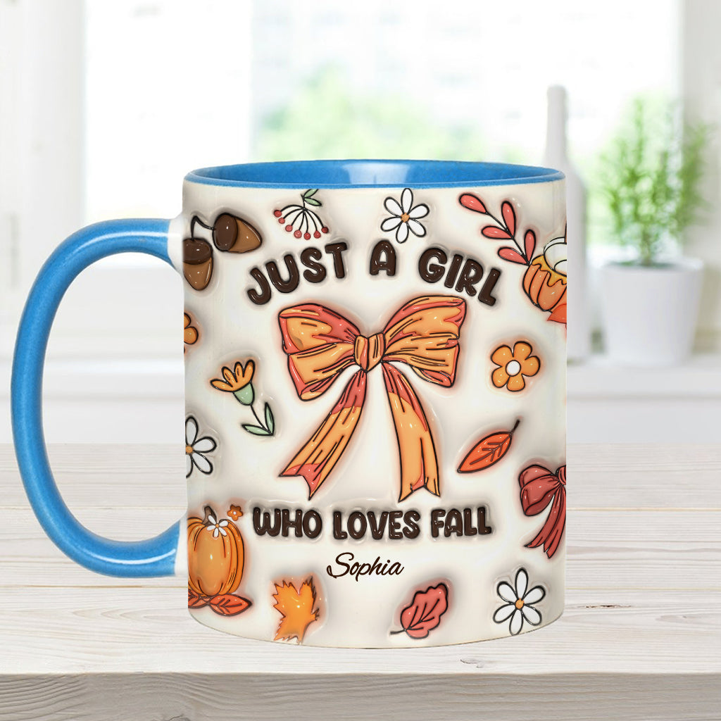 Just A Girl Who Loves Fall - Personalized Autumn Accent Mug