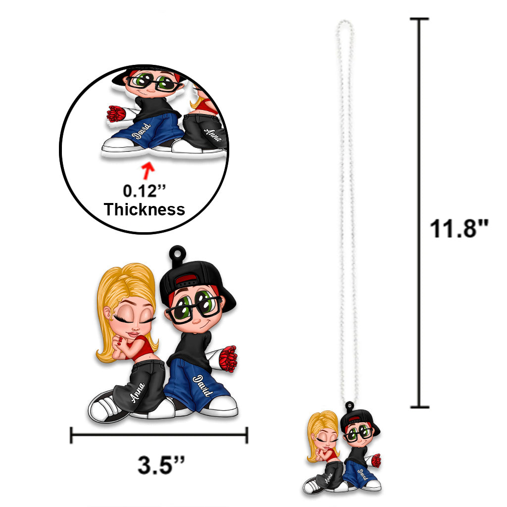 Y2K-Paar Chicano – Personalisierter Autoanhänger für Paare