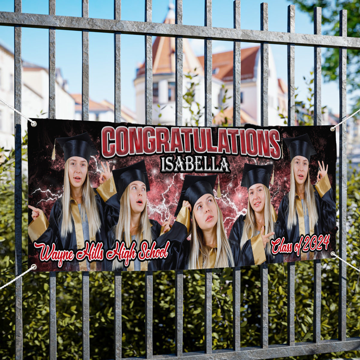 Herzlichen Glückwunsch – personalisiertes Abschlussbanner