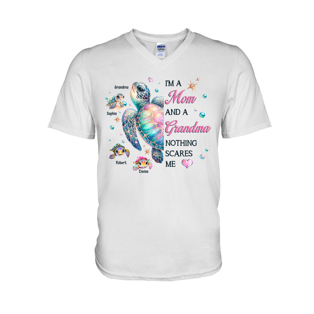 Nichts kann mir Angst machen – Oma Schildkröte – Personalisiertes Oma-T-Shirt und Hoodie