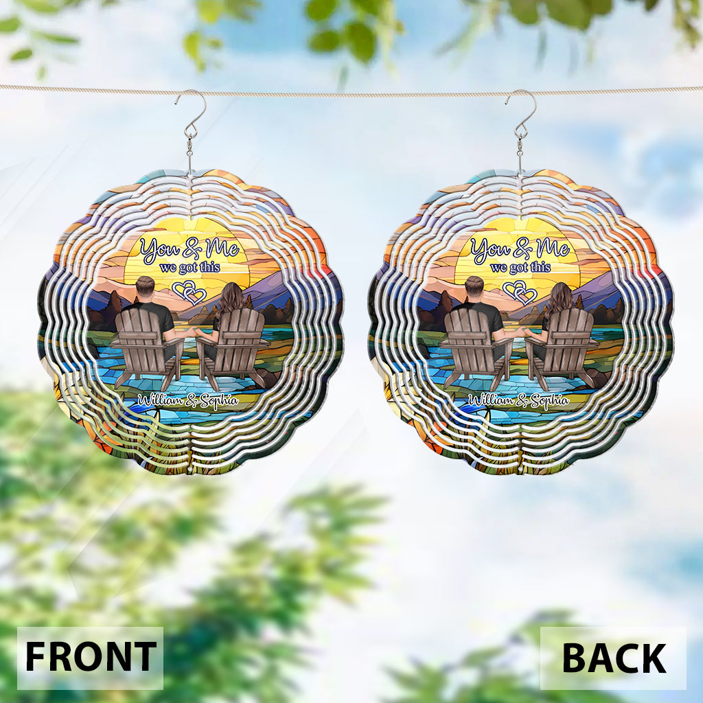Du und ich, wir schaffen das – Personalisierter Windspinner für Paare