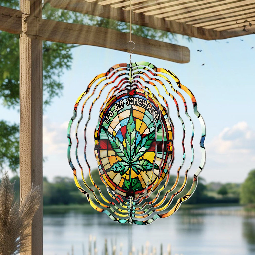 Irgendwo ist es 420 – personalisierter Weed-Windspinner