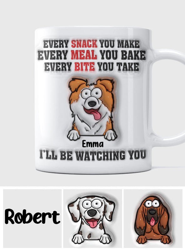 Ich beobachte dich – personalisierte Hunde-Tasse