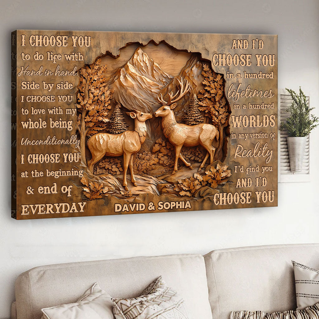 Ich wähle euch, Hirschpaar – Personalisierte Leinwand und Poster für Paare