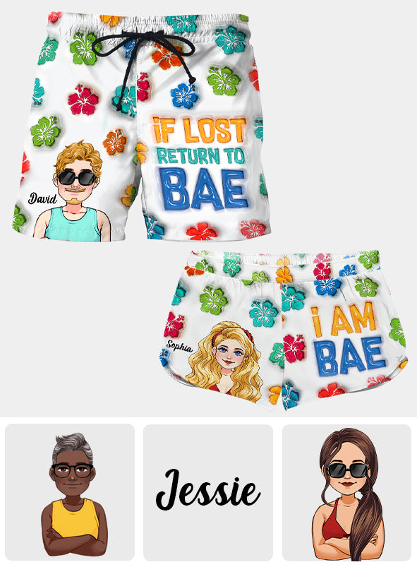 Wenn verloren, kehre zu Bae zurück – personalisierte Shorts für Paare (Herren und Damen)