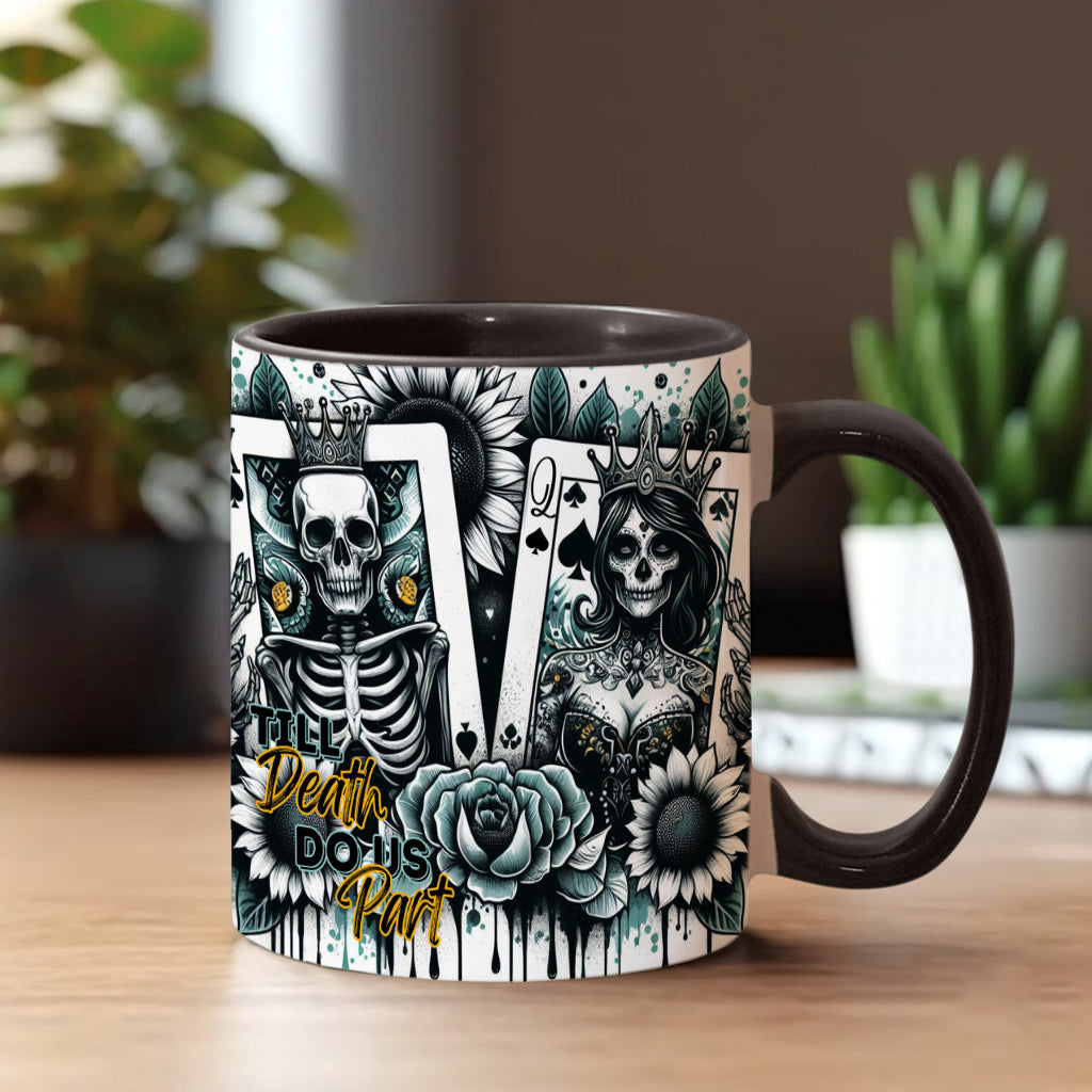 Till Death Do Us Part - Personalized Skull Accent Mug