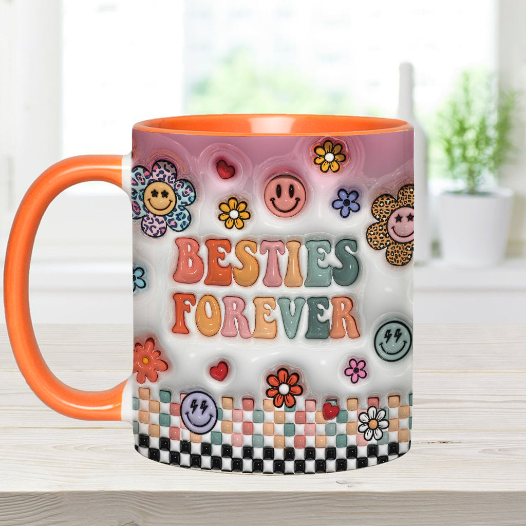 Besties Forever Floral - Personalisierte Bestie-Tasse