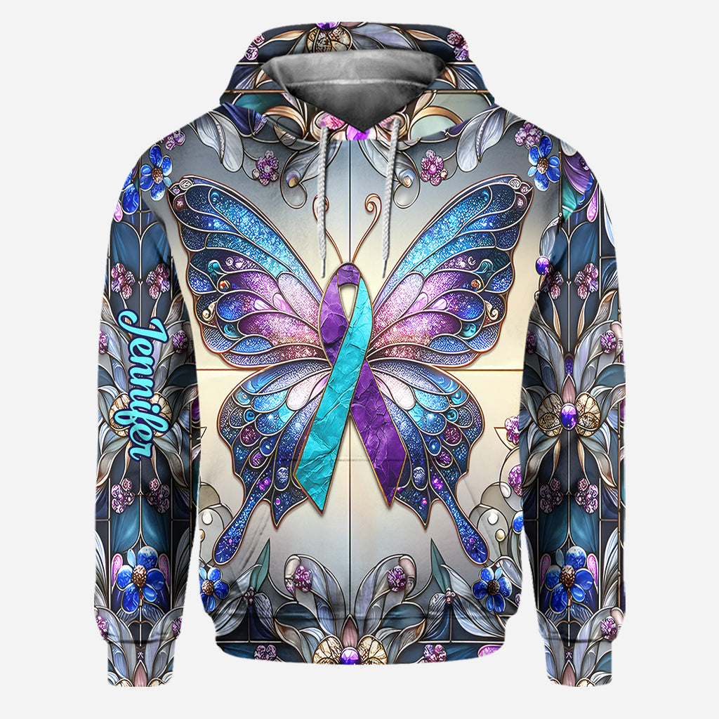 Ich trage Türkis und Lila – Personalisierter Hoodie und Leggings zur Suizidprävention