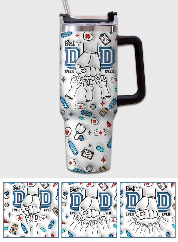 Bester Papa aller Zeiten – Personalisierter Vaterbecher mit Henkel