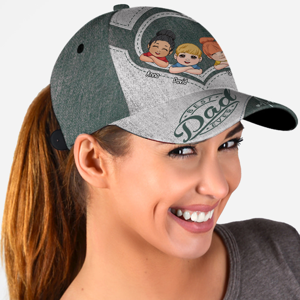 Papas Herz – Bester Papa aller Zeiten – Personalisierte klassische Vaterkappe