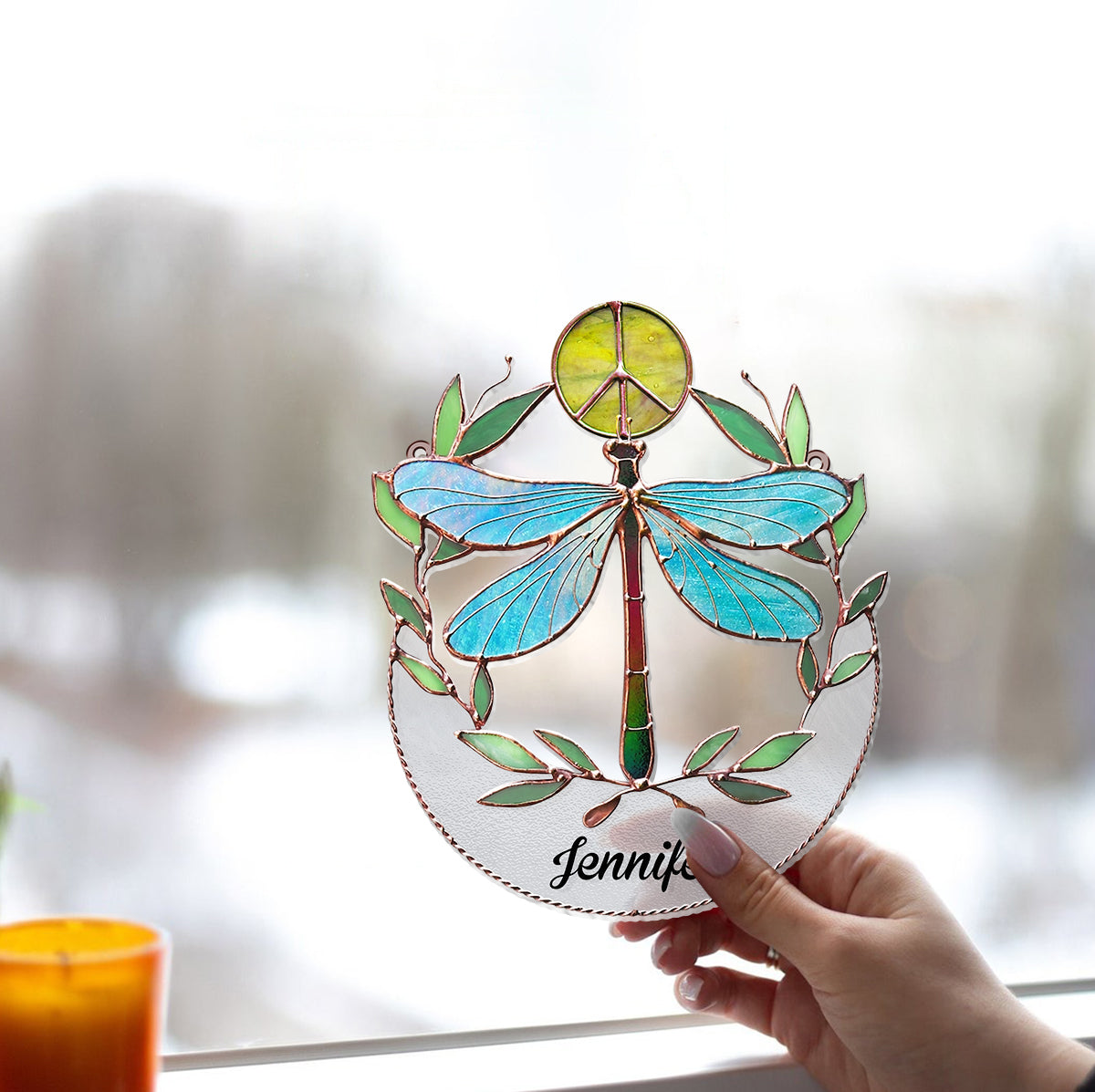 Hippie-Seele – Personalisierter Hippie-Fensterhänger-Sonnenfänger 