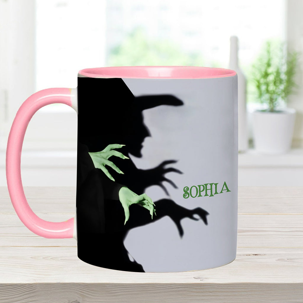 Halloween-Hexenschatten - Personalisierte Tasse mit Hexenmotiv