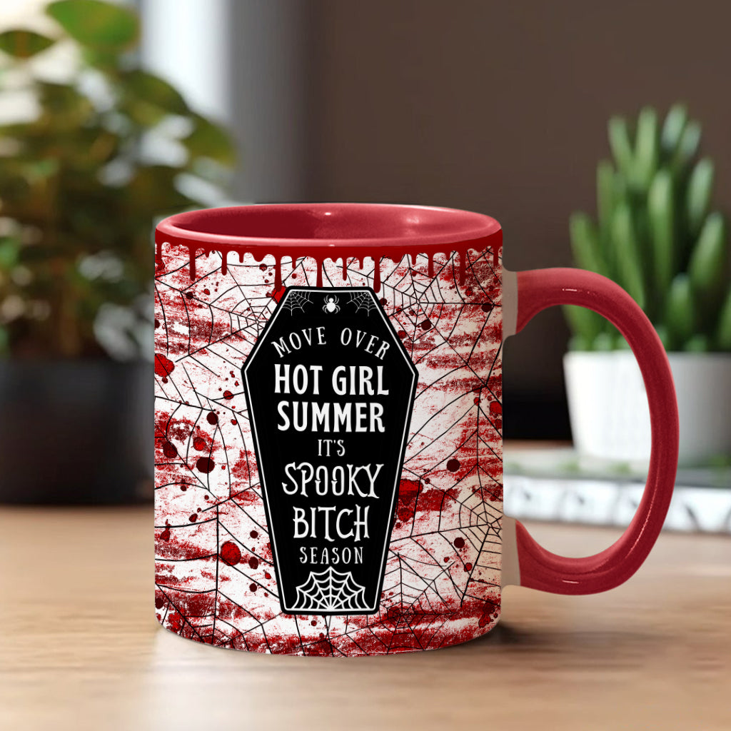 Sommerliche Sommerzeit naht, jetzt ist die Zeit der gruseligen Zicken! - Personalisierte Tasse mit Akzent
