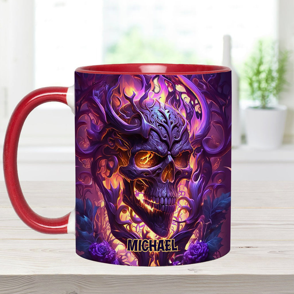 Feuer und Wut – Personalisierte Tasse mit Totenkopf-Akzent
