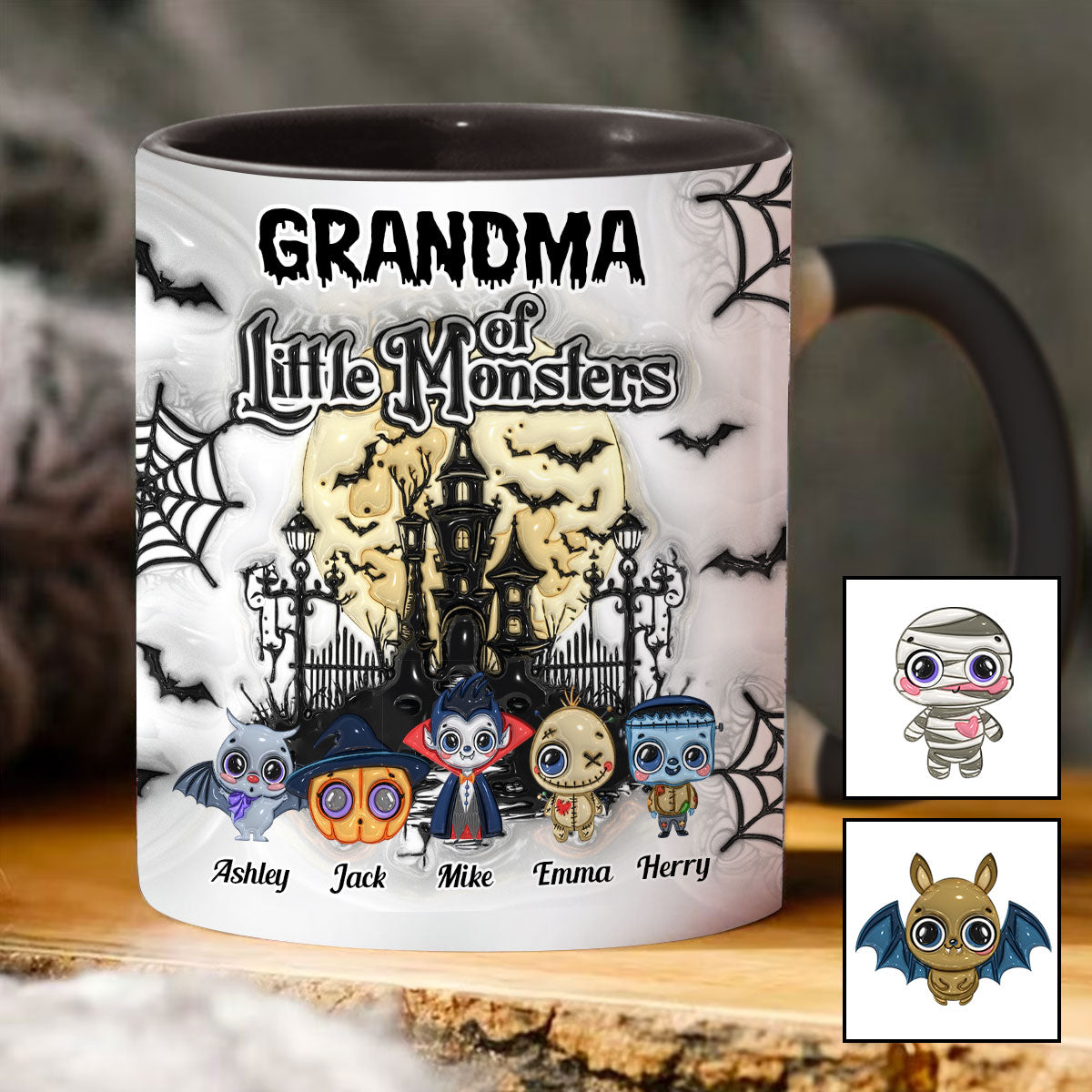 Grandma Of Little Nightmares - Personalized Grandma Accent Mug