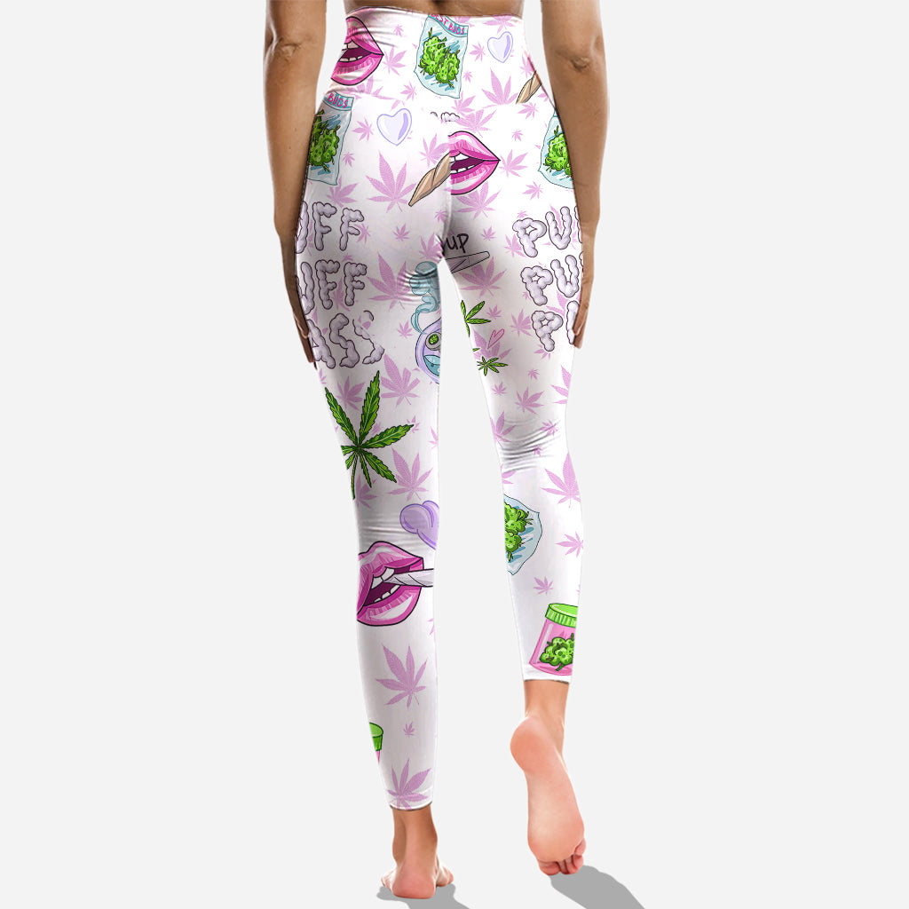 Puff Puff Pass – Personalisiertes Weed-Cross-Tanktop und Leggings