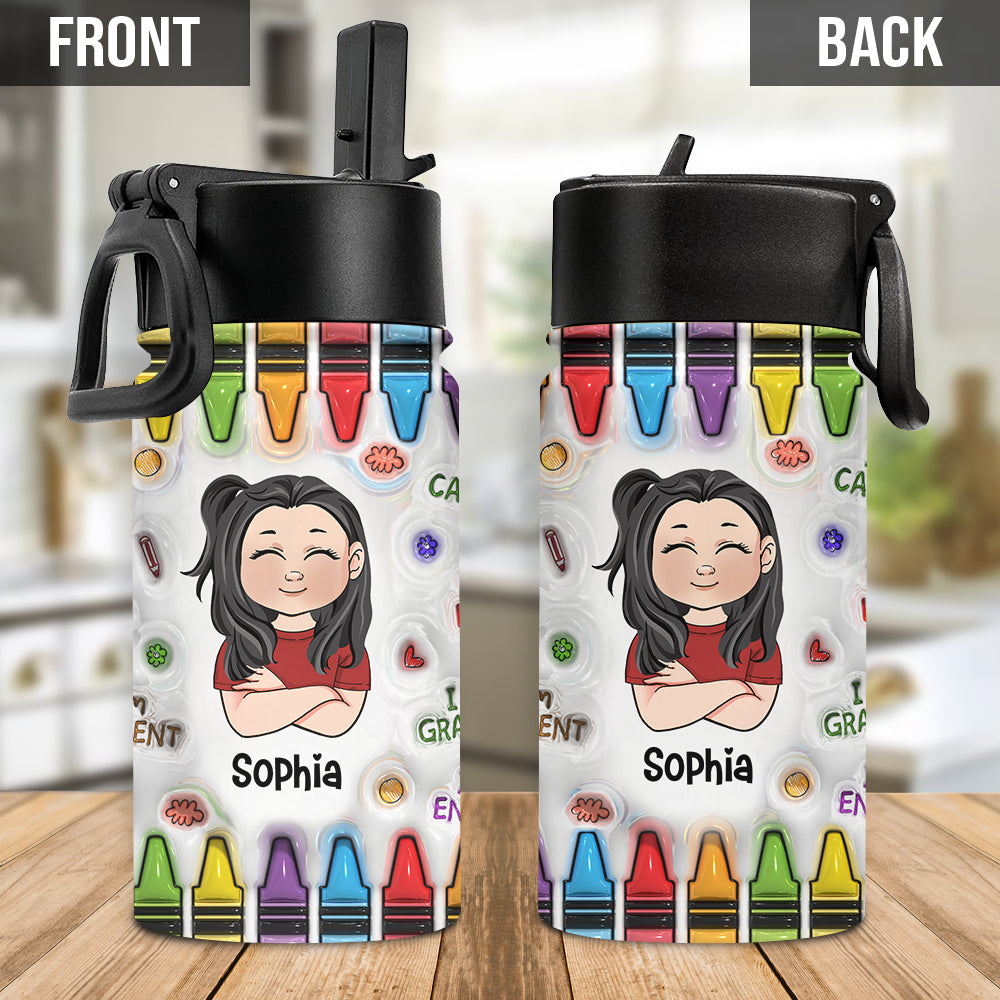 Ich bin mutig – Personalisierte Wasserflasche für Kinder