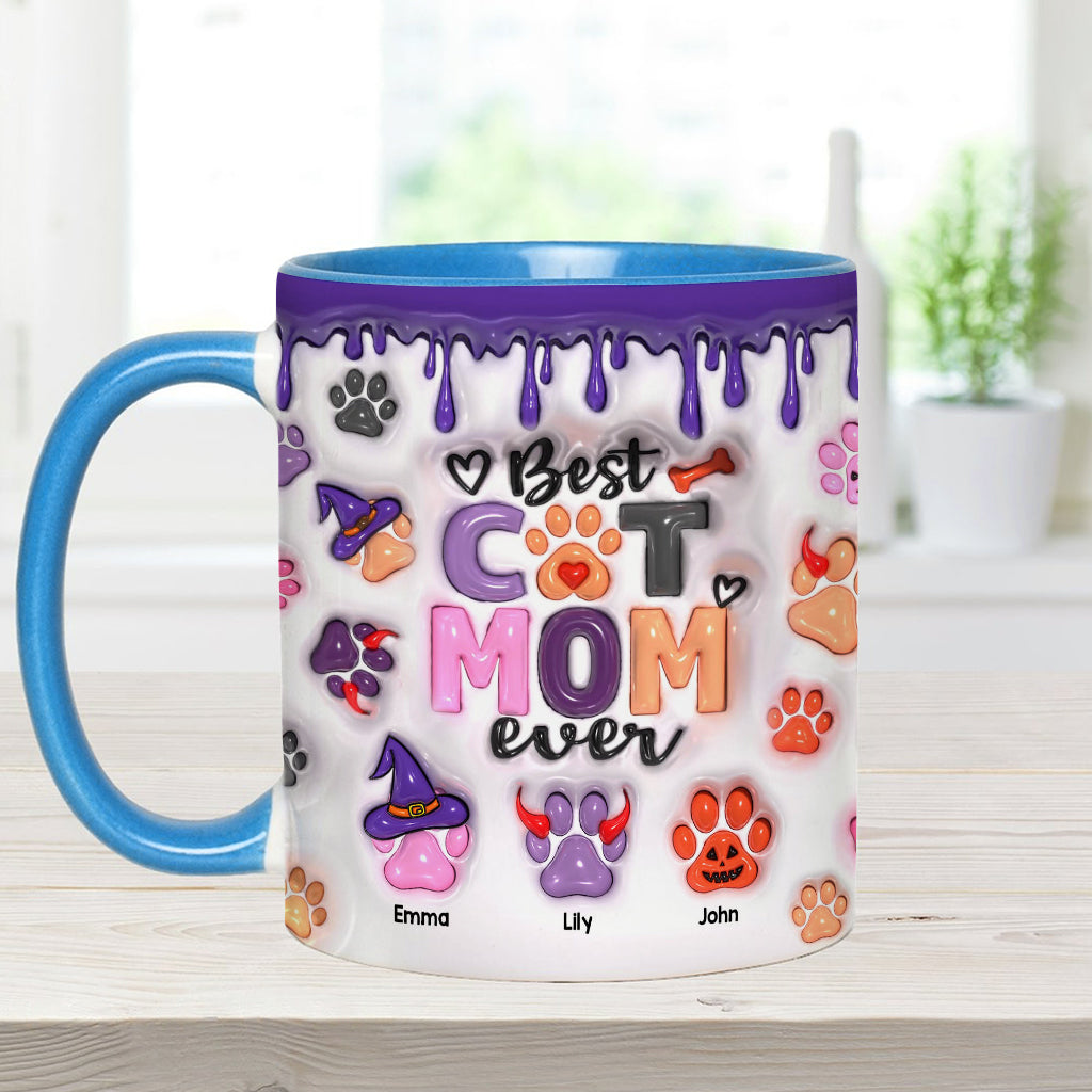 Best Dog Mom Cat Mom Dog Dad Cat Dad Ever - Personalized Dog Accent Mug