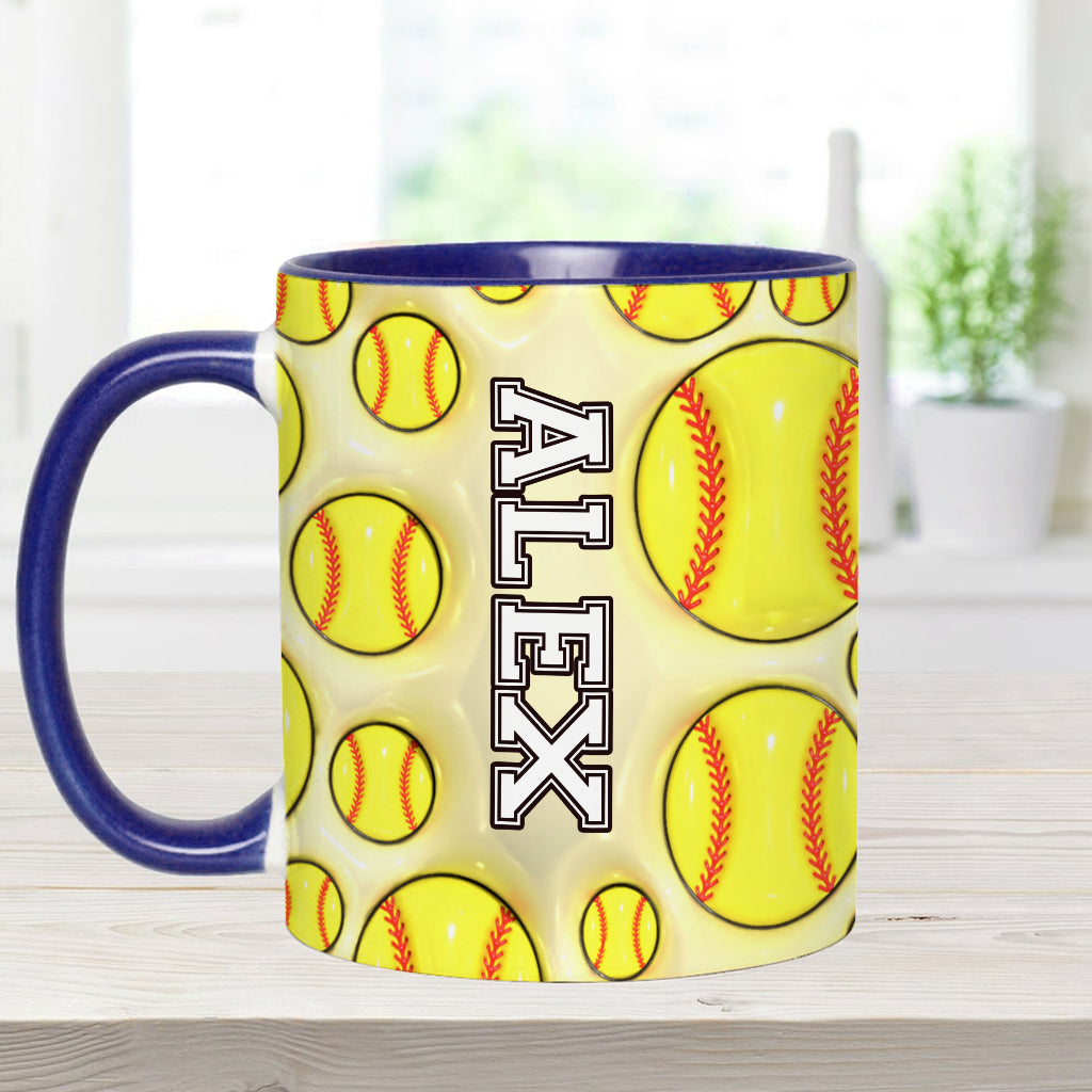 Softball Lovers - Personalized Softball Accent Mug