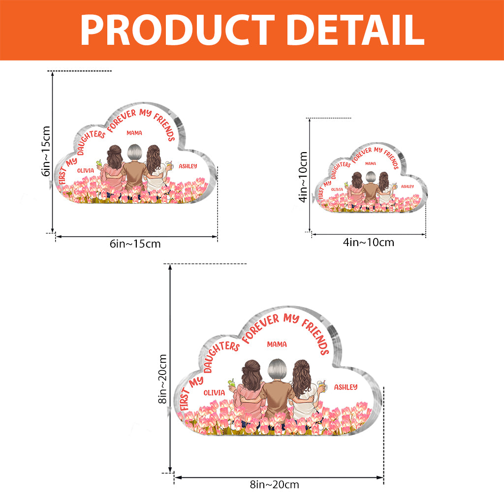 Wunderschöne Tulpen-Gedenktafel für Mutter und Tochter – personalisierte Acryl-Gedenktafel in individueller Form für die Mutter