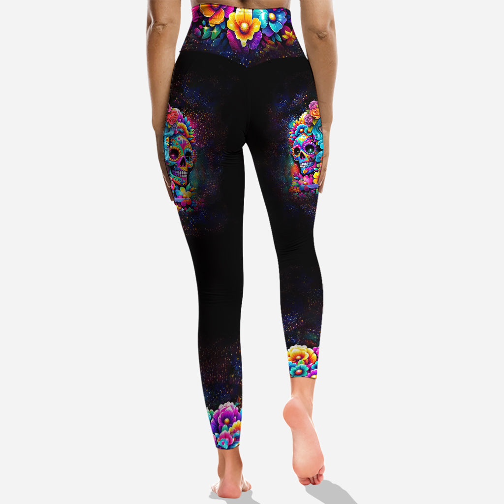 Niedliche Puppen La Catrina – Personalisierter Totenkopf-Hoodie und Leggings