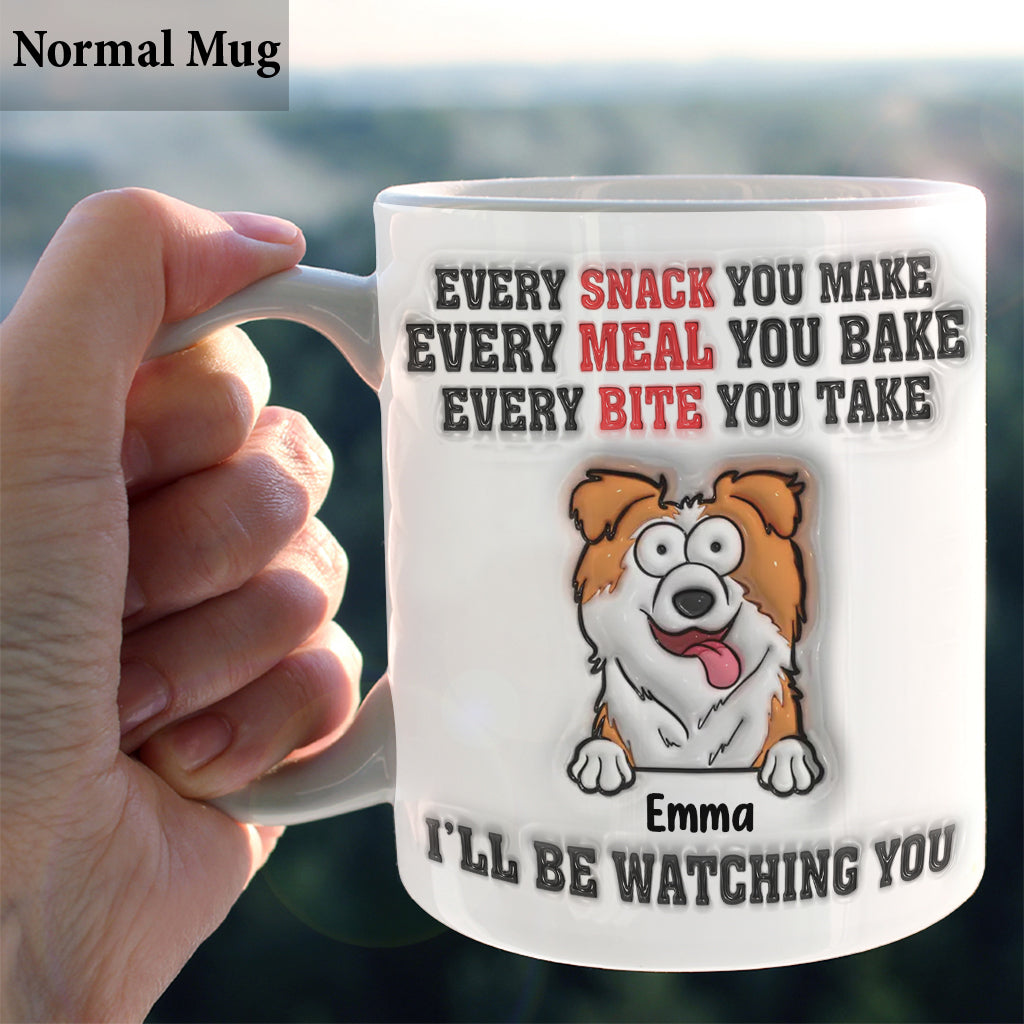 Ich beobachte dich – personalisierte Hunde-Tasse