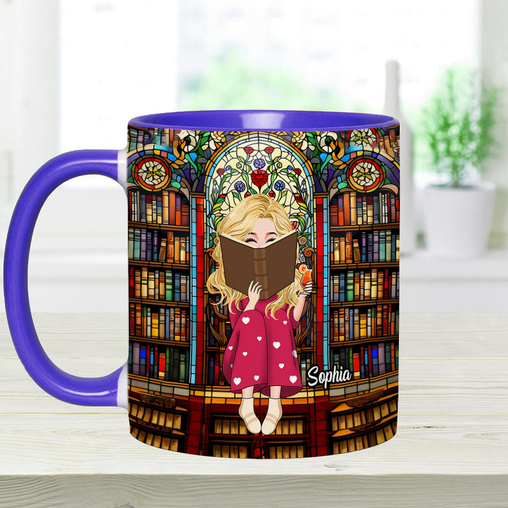 Einfach ein Mädchen, das Bücher liebt – personalisierte Tasse mit Buchmotiv