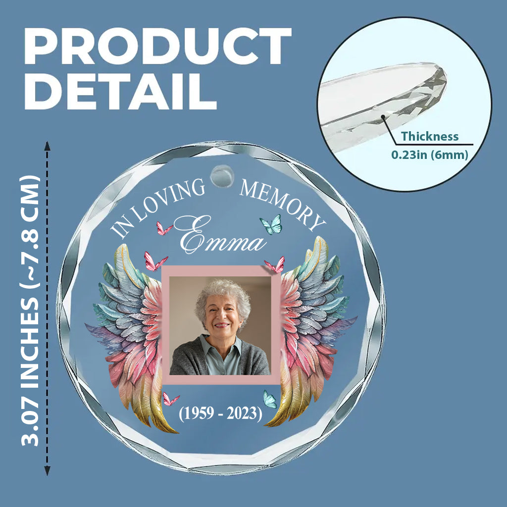 Für immer in meinem Herzen – Personalisierte runde Gedenk-Glasfigur
