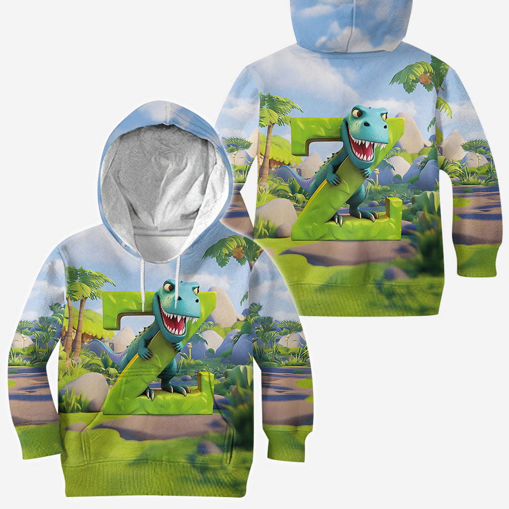 Dinosaurier-Alphabet - Personalisiertes Kinder-T-Shirt