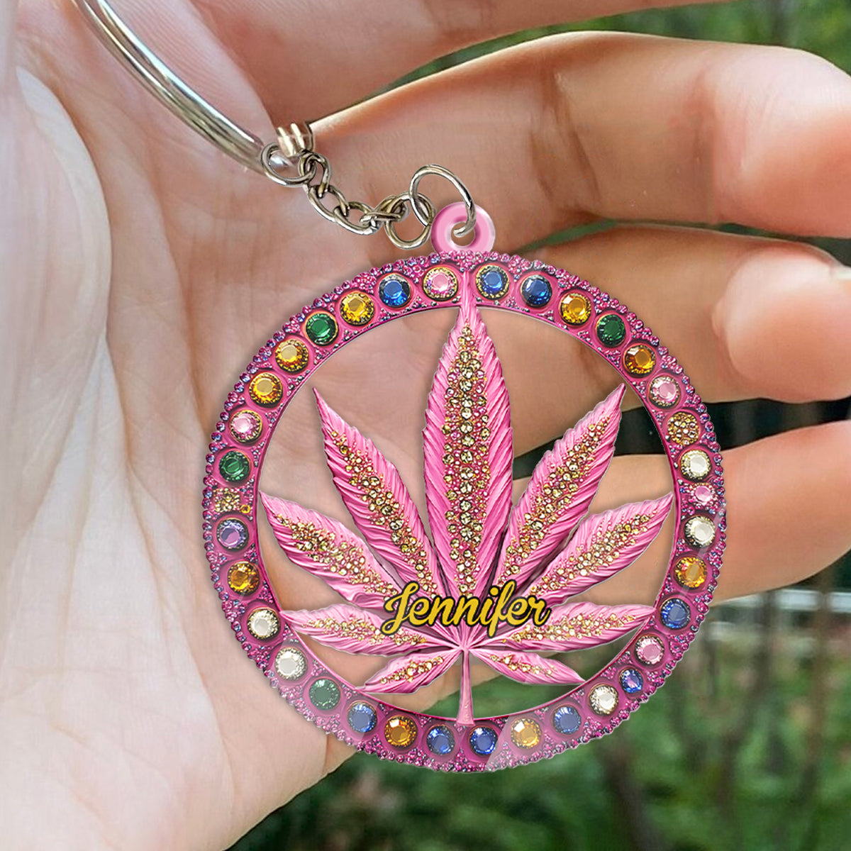 Stoner Chick - Personalized Weed Keychain