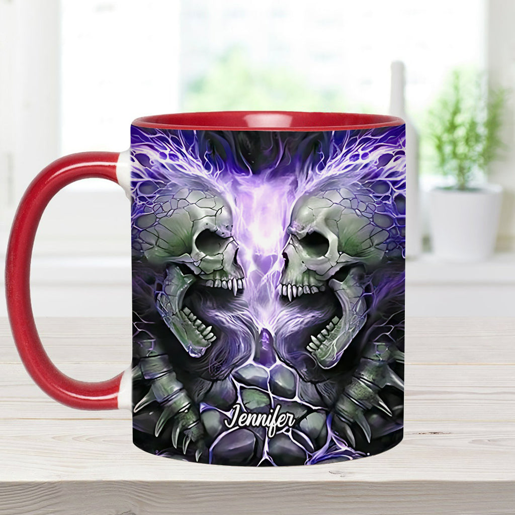 Böser Feuerschädel - Personalisierte Tasse mit Totenkopf-Akzent