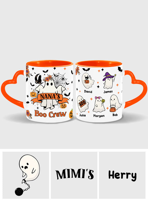 Nana's Boo Crew – Personalisierte Tasse mit Herzgriff für Oma
