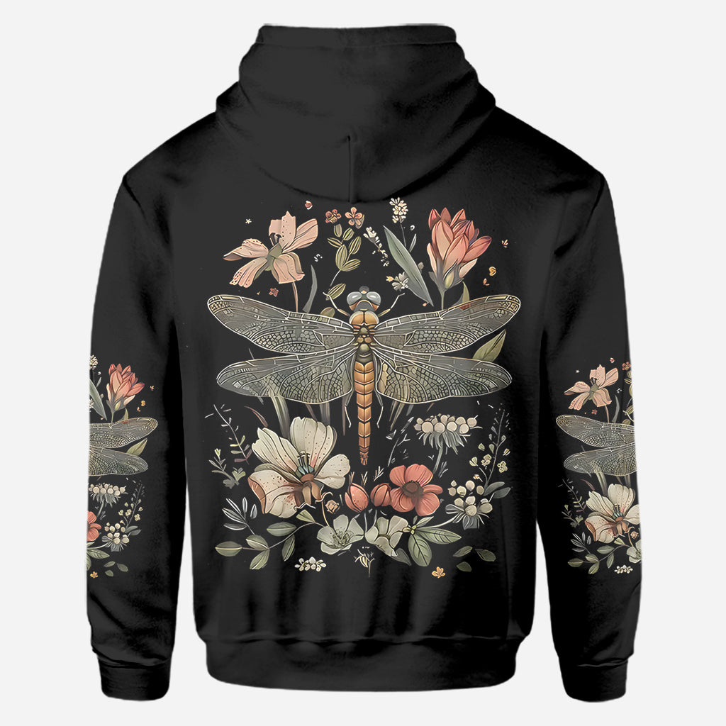 Dragonfly & Flowers - Personalized Dragonfly All Over Shirt