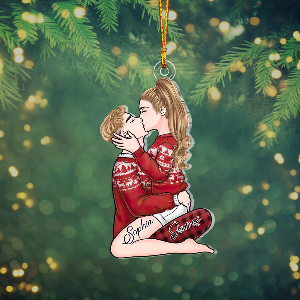 I Love You - Personalized Couple Custom Shaped Ornament